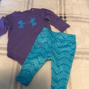 Baby girl under armour set size 3-6 months